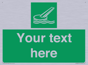 Custom sign safe condition Marine evacuation slide